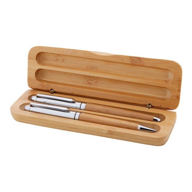 Chimon Parure stylos en bambou naturelle