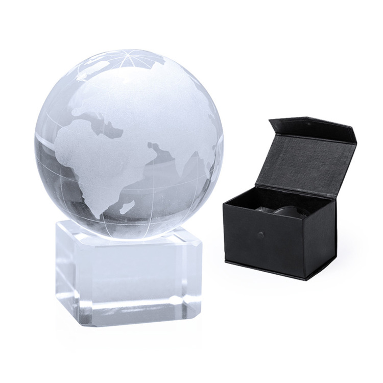 World Globe en verre transparent